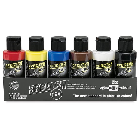 Badger Spectra Tex Airbrush Color - 2 oz, Set of 6, Opaque