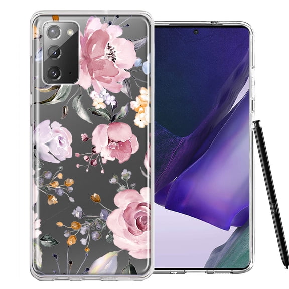 MUNDAZE Case For Samsung Galaxy Note 20 Soft Pastel Spring Floral Flowers Blush Lavender Phone Cover