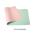 thumbnail image 2 of Naierhg Stain Resistant Mouse Pad Strap Design Faux Leather Smooth Surface Mouse Cushion Pink & Green, 2 of 7
