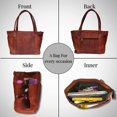 thumbnail image 2 of Madosh Vintage Womens Shoulder Handbag Genuine Leather Brown Tote Everyday Purse With Clutch, 2 of 8