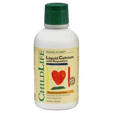 ChildLife Essentials Liquid Calcium Magnesium: Bone Health Booster for Kids, Orange Flavor, 16 Fl Oz (Pack of 1)