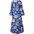 thumbnail image 5 of CEHVOM Robe Maxi Fendue Bohème à Manches Longues Évasées et Col en V Décontractée pour Femmes, 5 of 5
