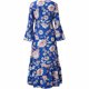 thumbnail image 5 of Vestido Bohemio Floral Para Mujer Vestido de Manga Acampanada Con Abertura Alta Vestido Maxi Estampado Con Cuello en V Informal Odeerbi ODB115364, 5 of 5