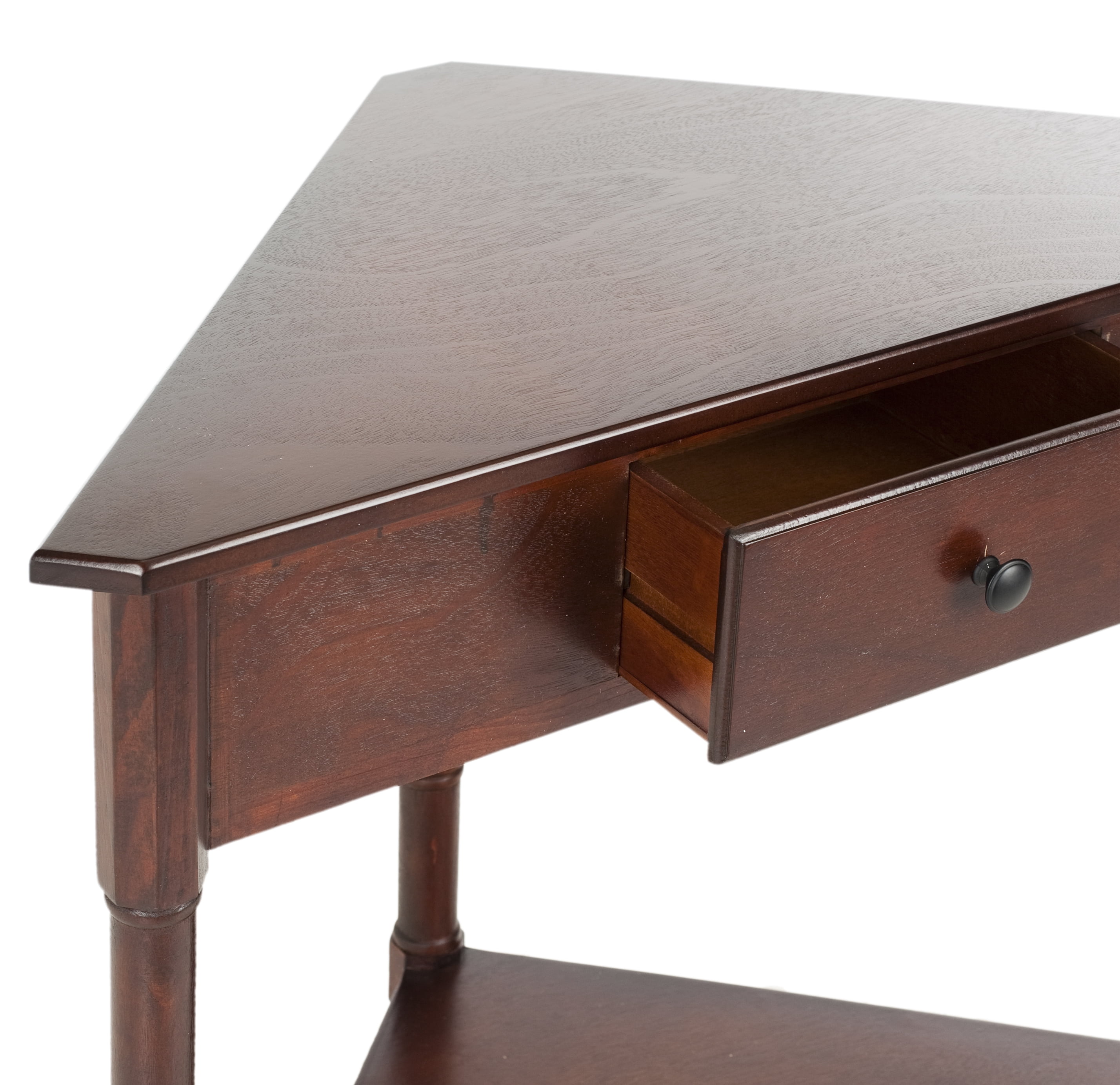 SAFAVIEH Gomez Solid Casual Corner Table With Storage Drawer, Dark Cherry