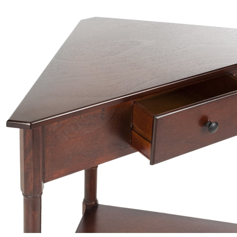 Safavieh Gomez Corner Table with Storage Drawer, Dark Cherry photo 4