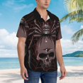 thumbnail image 3 of Fotbe Spider with Skull Camisa Hawaiana para Hombre Unisex – Camisa Casual de Verano con Botones de Manga Corta de Algodón y Lino,Large, 3 of 7