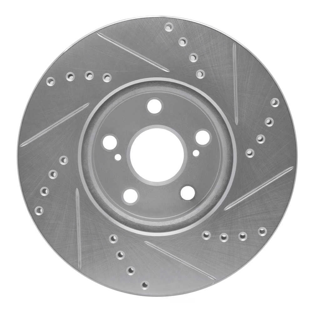 Dynamic Friction Company 631-76081L DFC Brake Rotor - Drilled And Slotted - Silver