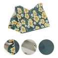 thumbnail image 3 of 1Pc Durable Flower Pattern Tissue Box Cover for Living Room Table Desk Green Yellow PU, 3 of 3