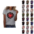 thumbnail image 1 of T-shirts de la Saint-Valentin pour Femmes 2026 à la Mode Manches Courtes Col Rond avec Cœur Graphique, 1 of 4