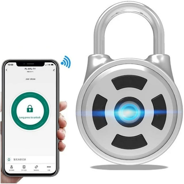 Bluetooth Lock, Fingerprint Padlock, Mobile APP,Waterproof IP66, Biometric Lock with Keyless for Lockers, Office, School, Gym, Factory, Garage, Storage, Gate, Shed
