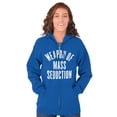 thumbnail image 4 of Weapons of Mass Seduction Joke Zip Up Hoodie Men's Women's Brisco Brands M, 4 of 6