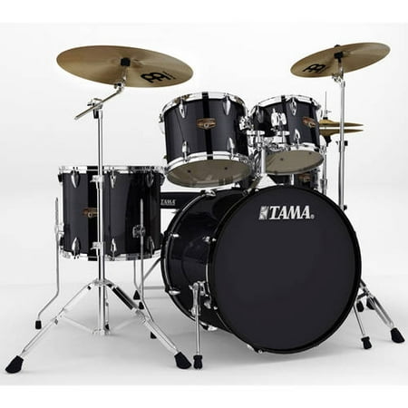 Tama Imperialstar 5-Piece Complete Drum Kit with 22" Bass Drum, Cymbals and Hardware, Hairline Black