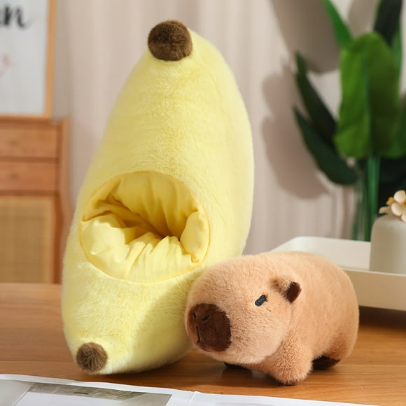 4 Styles Cute Stuffed Capybara Furit Plush Toys Funny Capybara Fruit 2 in 1 Strawberry Banana Carrots Avocado Toy For Kids Capybara Banana Capybara30cm