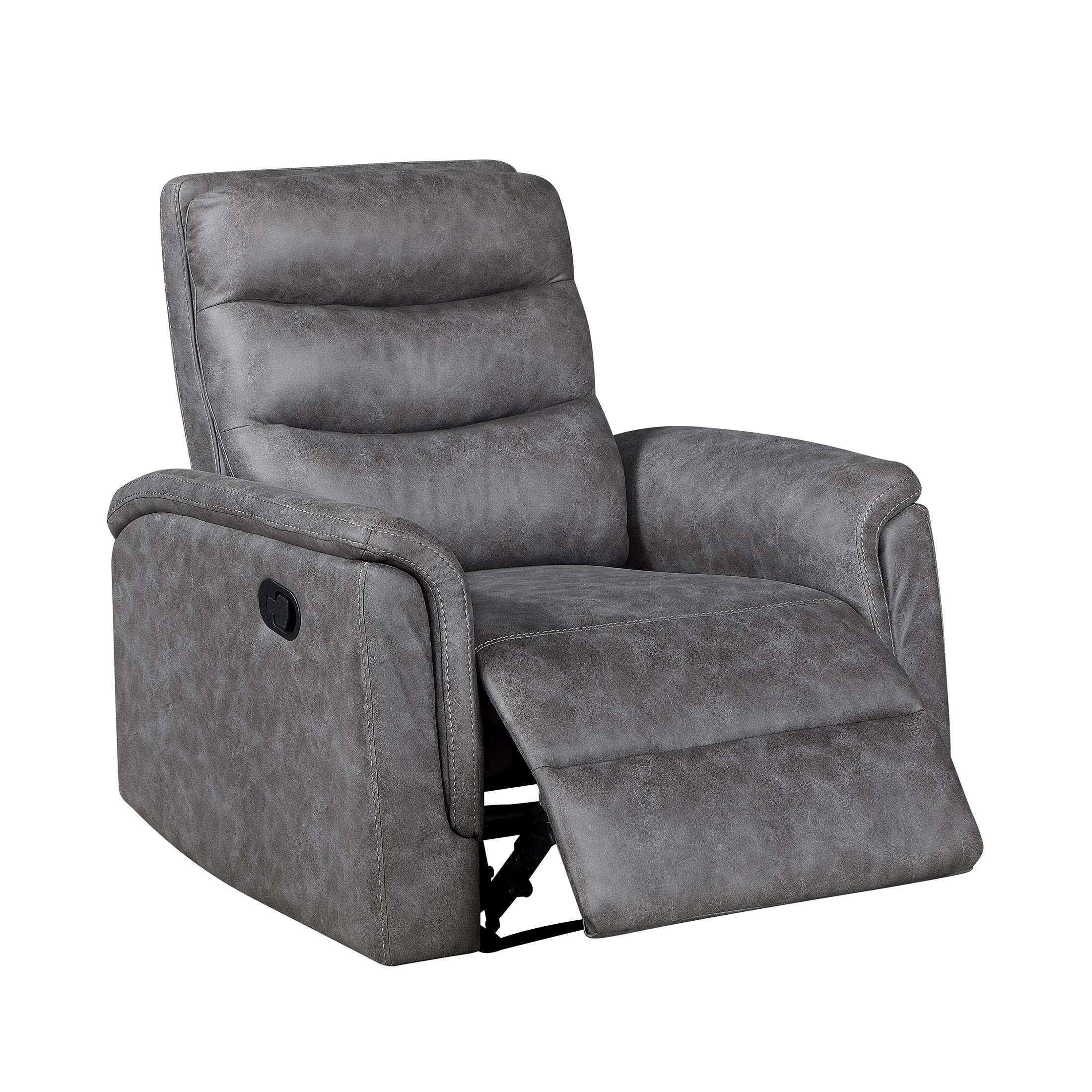 OakvillePark Solstice Microfiber Manual Reclining Chair, Gray