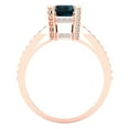 thumbnail image 4 of 2.45 ct Emerald Cut Natural London Blue Topaz Solitaire with Simulated Diamond Accents 14K Rose Gold Womens Engagement Ring, 4 of 5