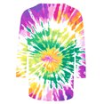 thumbnail image 3 of VBTAPA Tie Dye Women T-Shirt 3/4 Sleeve Crewneck Tee Loose Casual Rainbow Tops Plus Size Summer Blouse Tees Limited Time Sales of Today Multicolor XXL, 3 of 5