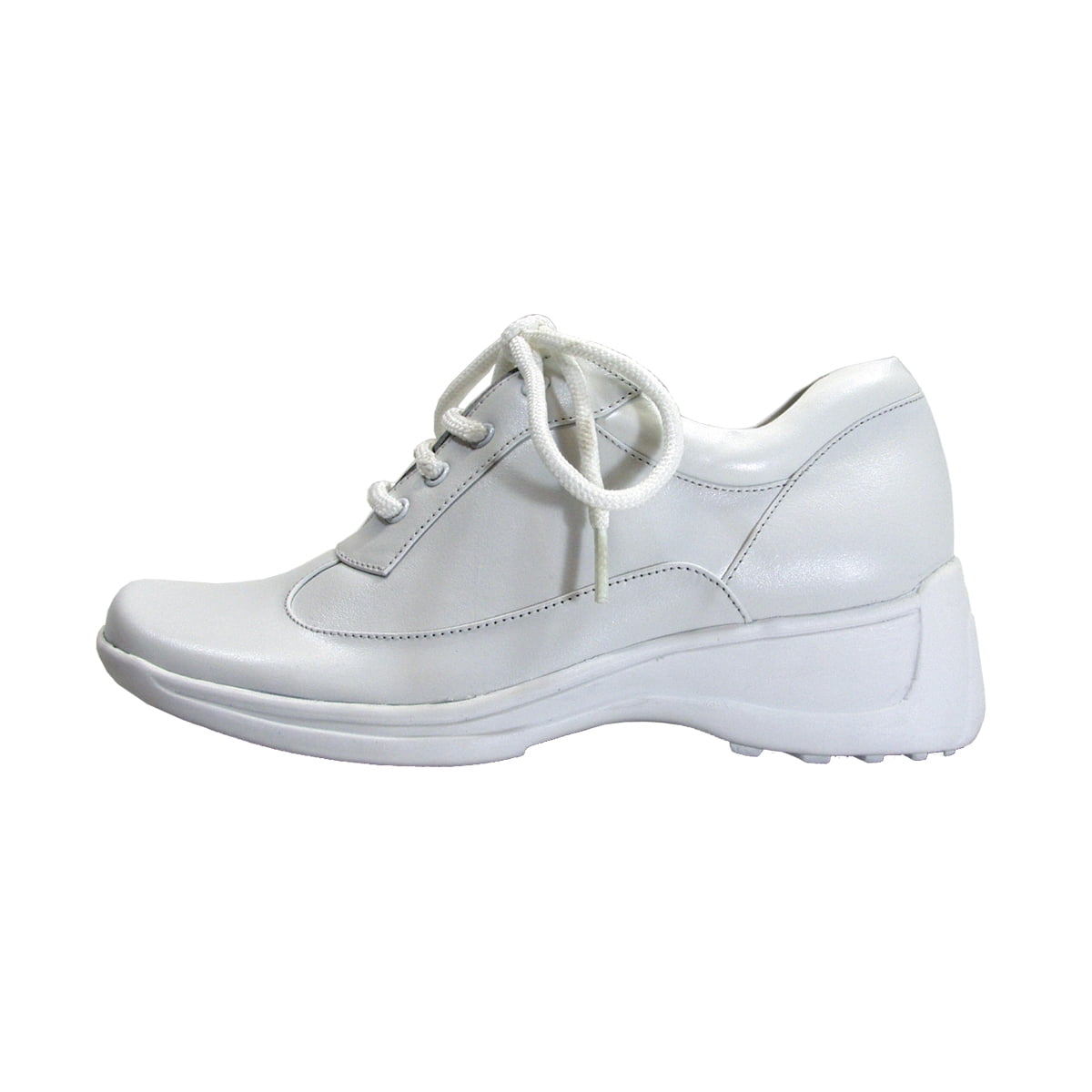 24 HOUR COMFORT Maja Women's Wide Width Leather Oxfords WHITE 5.5