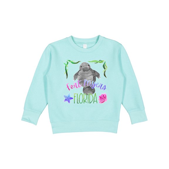 Inktastic Fort Myers Florida Cute Swimming Manatee Toddler Sweatshirt