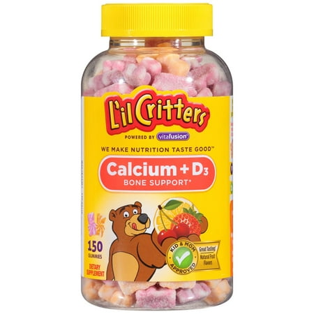 (2 Pack) L'il Critters Calcium + Vitamin D3 Gummies, Fruit, 150