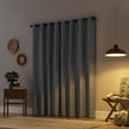 thumbnail image 2 of Archaeo Textured Linen Blend Total Blackout Grommet Top Curtain, 50"W X 63"L, Storm Blue, 2 of 8