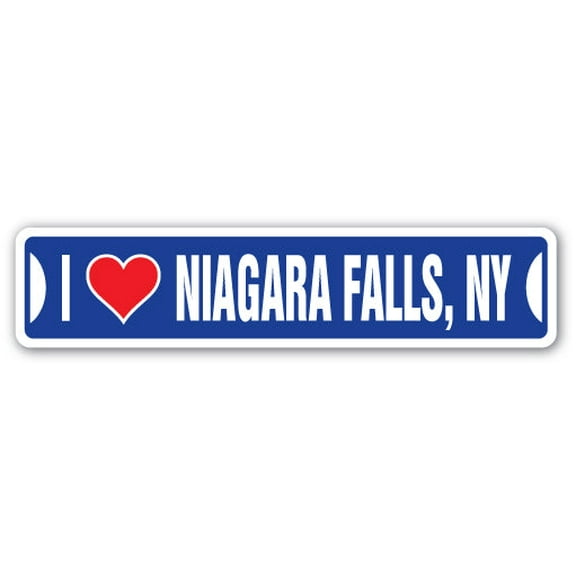 I LOVE NIAGARA FALLS NEW YORK Street Sign ny city state us wall road décor gift