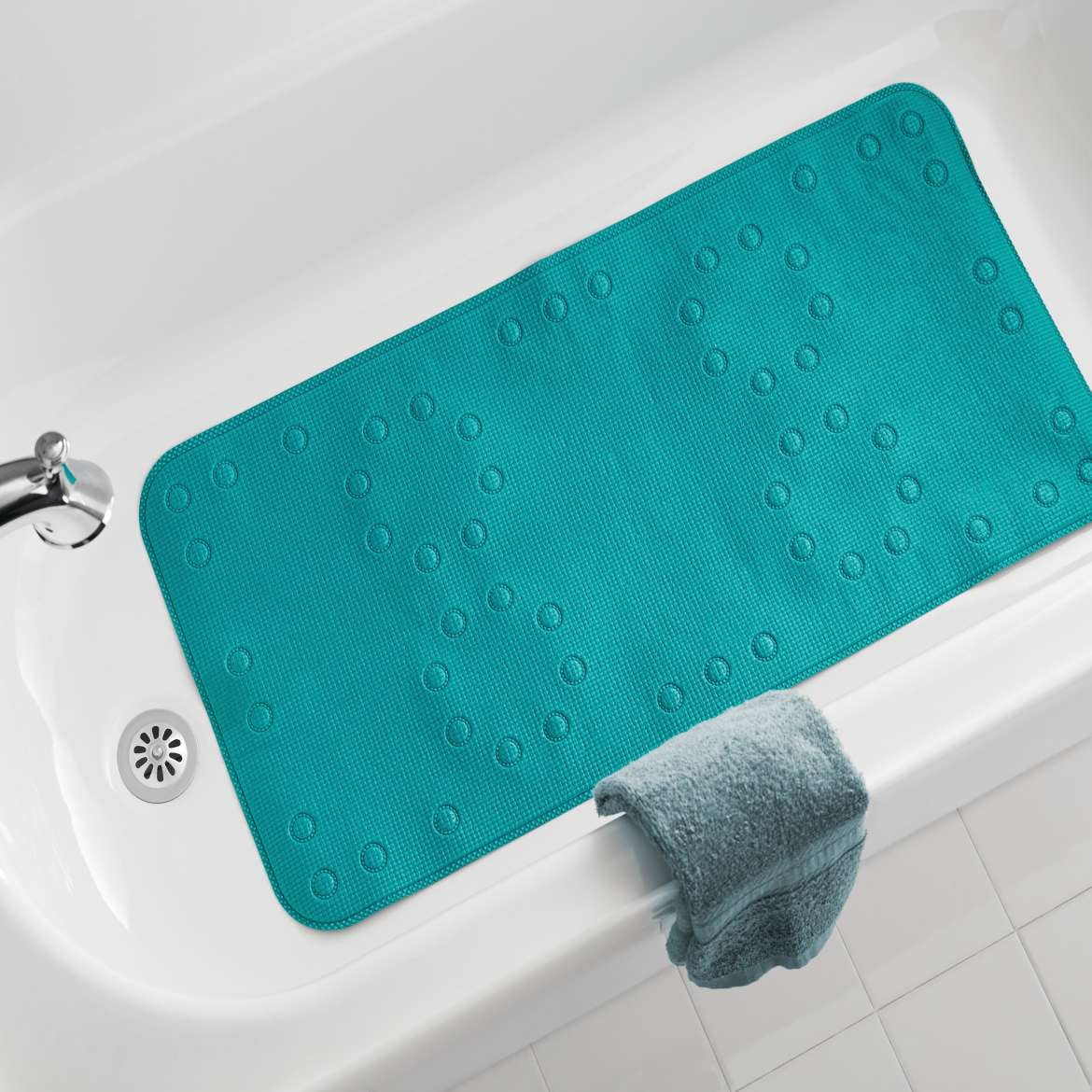 Mainstays 17 In. x 36 In. Soft Foam Bath Mat, Teal