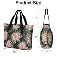thumbnail image 3 of Tote Bag for Women - Pioneer Flower Shoulder Bag - Large Utility Work Duffle Bag with Zipper Handbag for Travel, Work, Sprots, 3 of 5