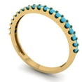 thumbnail image 2 of 0.285 ctw Wedding Band for Women - 18K Yellow Gold Simulated Turquoise Stackable Eternity Ring, 2 of 6