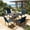 Four Blue chairs+Table, variant on Suncrown Metal Outdoor Dining Chairs -Set of 2, Black
