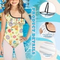 thumbnail image 6 of Uorisanigo Capybara Bee Floral Little Girls One Piece Swimsuits with Adjustable Strap Ruffle Shoulder Bathing Suit Swimwear for Kids Bathing Suit, Size 3-4, 6 of 7