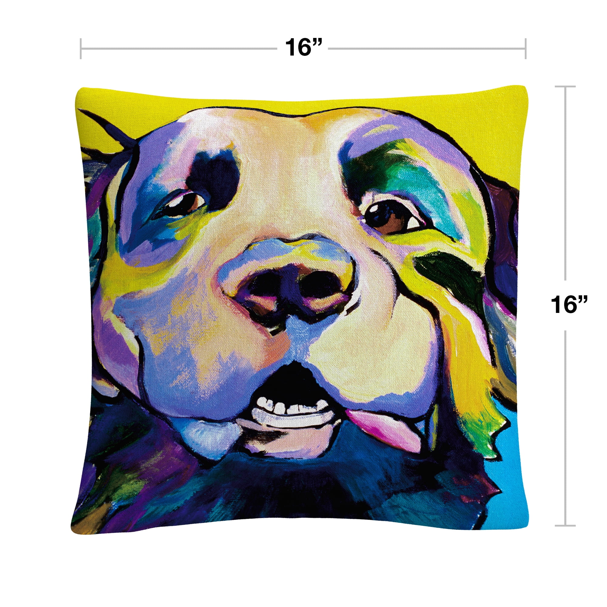 Dog Park Gigolo' Animals Pets Painting Bold By Pat Saunders-White 16 X 16 Decorative Throw Pillow