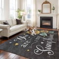 thumbnail image 2 of Non-Slip Rug Pad Rugs Country Sunflower Plant Sunshine Quote Rectangle Area Rugs 5x7Ft Soft Carpet Pads for Living Room Kids Room, Vintage Gray, 2 of 9