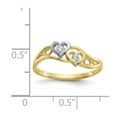 thumbnail image 3 of 10k & Rhodium Double Heart CZ Ring in 10k Yellow Gold w/ Rhodium Plating - Size 6, 3 of 3