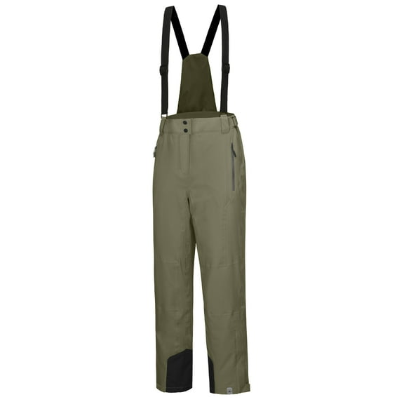 Mapamyumco Women's Ski Bibs Waterproof Insulated Snowboard Pants, Windproof Snow Pants with Detachable Suspenders Burnt Olive M