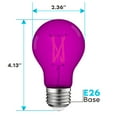 thumbnail image 2 of Luxrite A19 Edison LED Purple Light Bulbs 4.5W=60W E26 Base Indoor Outdoor Decoration Party Holiday Lighting 6 Pack, 2 of 6