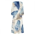 thumbnail image 5 of TSADFHJI Jupe Courte en Tricot pour Femmes Décontractée Col en V Manches Longues Imprimé Floral Robe Midi TG Bleu, 5 of 5