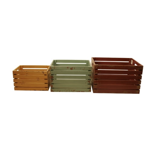 WaldImports 3 Piece Solid Wood Crate