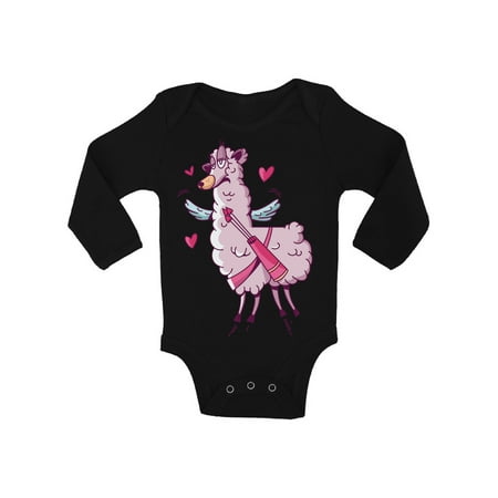

Valentine s Day Bodysuit Llama Baby Boy Girl Romper