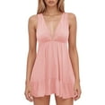 thumbnail image 1 of Vestido de verano sin mangas con cuello en V y corte en A para mujer: fluido, informal, tejido de lino - S-XL, 1 of 4