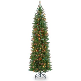Best Choice Products 7 5ft Pre Lit Artificial Snow Flocked Pencil