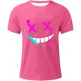thumbnail image 4 of FINALGANG Mens Short Sleeve TShirts With Fashion Casual Smile Graphic Crewneck Loose Fit Tees For Streetwear Daily Casual Wear Pink XL, 4 of 4