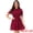 Dark Red, variant on Women's Gothic Collar Floral Drawstring Layered Chiffon Dress M White