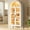 White, variant on 71 in Tall Arched Kitchen Pantry Cabinet with LED Lights, Modern Wood Arched Bookshelf with Glass Doors & Adjustable Shelves, Elegant Display Cabinet for Kitchen, Dining Room, Living Room