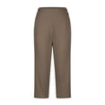 thumbnail image 5 of Aihuaihua Pedal Pushers for Women Summer High Waisted Straight Leg Petite Lightweight Stretch Cropped Trousers Work Golf Capris with Pockets, 5 of 6