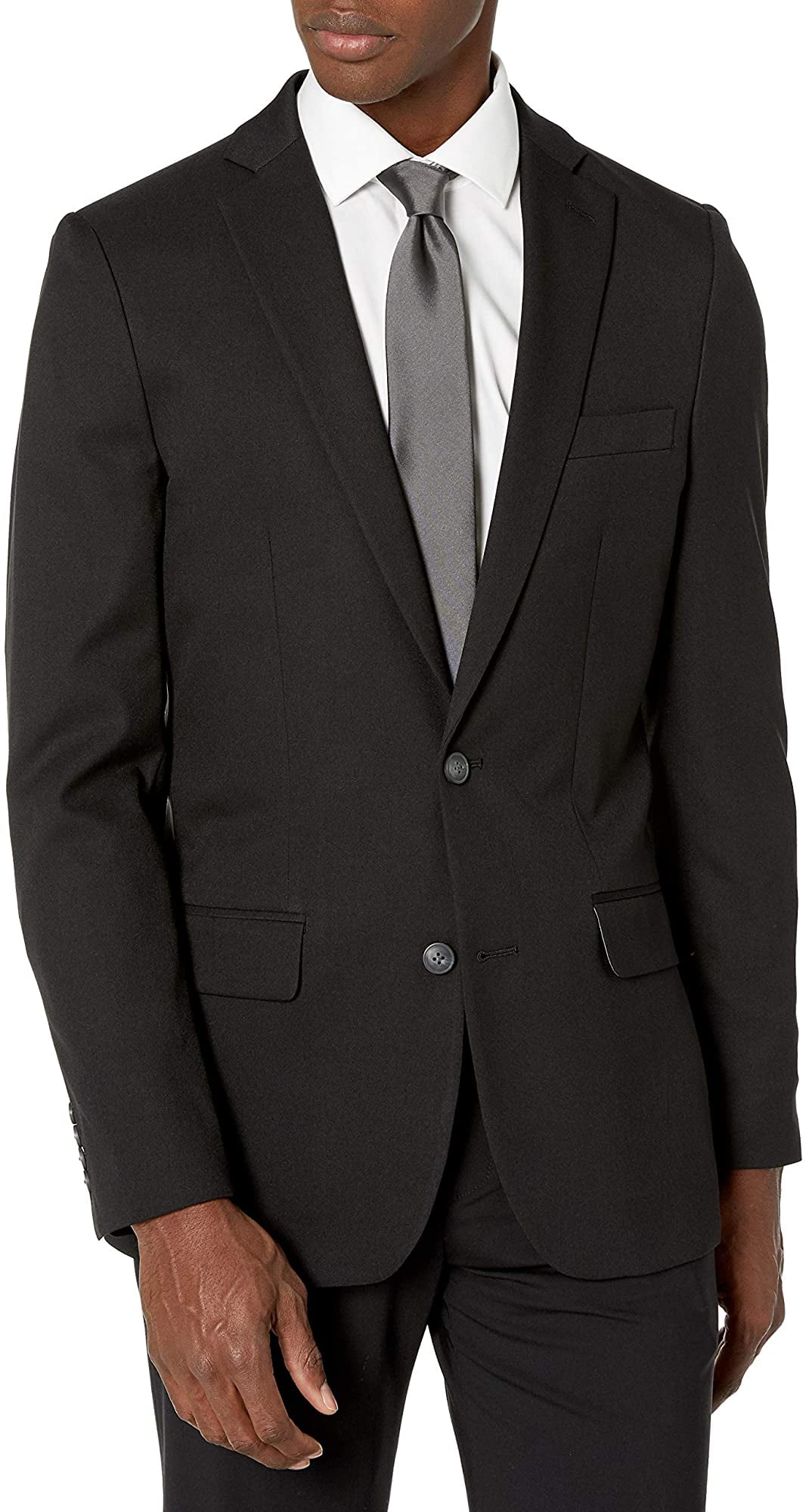 Haggar Mens Stretch Gab Slim Fit 2Button Suit Separate Coat, Black