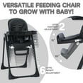 thumbnail image 6 of AILEEKISS Foldable High Chair for Baby, Toddler Eating Chair with Detachable Double Trays, Black, 6 of 11