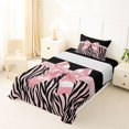 thumbnail image 5 of Erosebridal Pink Bowknot Kids Twin Sheet Sets,Chic Zebra Stripe Print Bedding For Girls 3 Pieces, 5 of 6