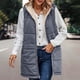 thumbnail image 1 of ICHUANYI liquidación mujer invierno Casual suelta moda Color bolsillo con cremallera felpa chaleco Tops Reversible largo algodón abrigo ICHUANYI WER2023082201061, 1 of 7