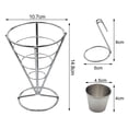 thumbnail image 6 of Mosey French Fries Stand Durable Metal Chip Rust-proof Hollow Out with Cup Holder Fried Chicken Display Rack for Food Appetizers, 6 of 8