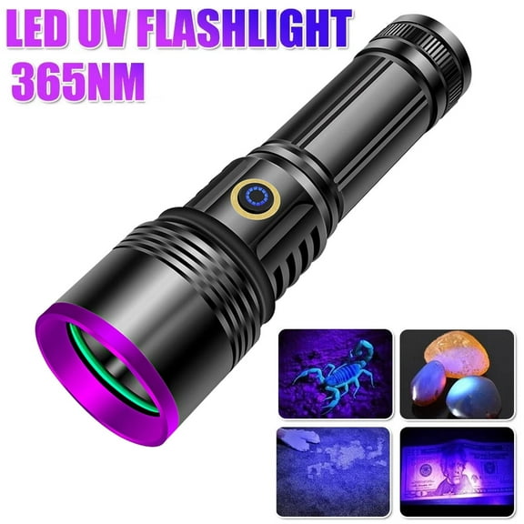 20W 365nm UV Flashlight USB Rechargeable UV Light High Power Black Light Flashlight for Pet Urine Detection, Resin Curing, Minerals, Scorpion, Rockhounding,A/C Leak Detect